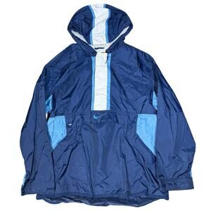 Nike Jacket XL Blue Pullover Windbreaker Anorak Vintage Spellout Hooded